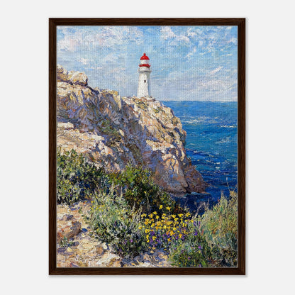 Coastal Cliff Lighthouse Coastal View Impressionist Art Print