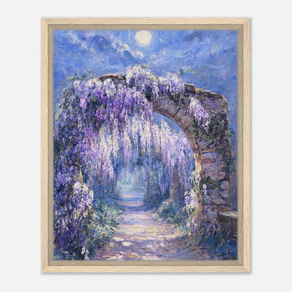 Moonlit Wisteria Stone Arch Impressionist Art Print