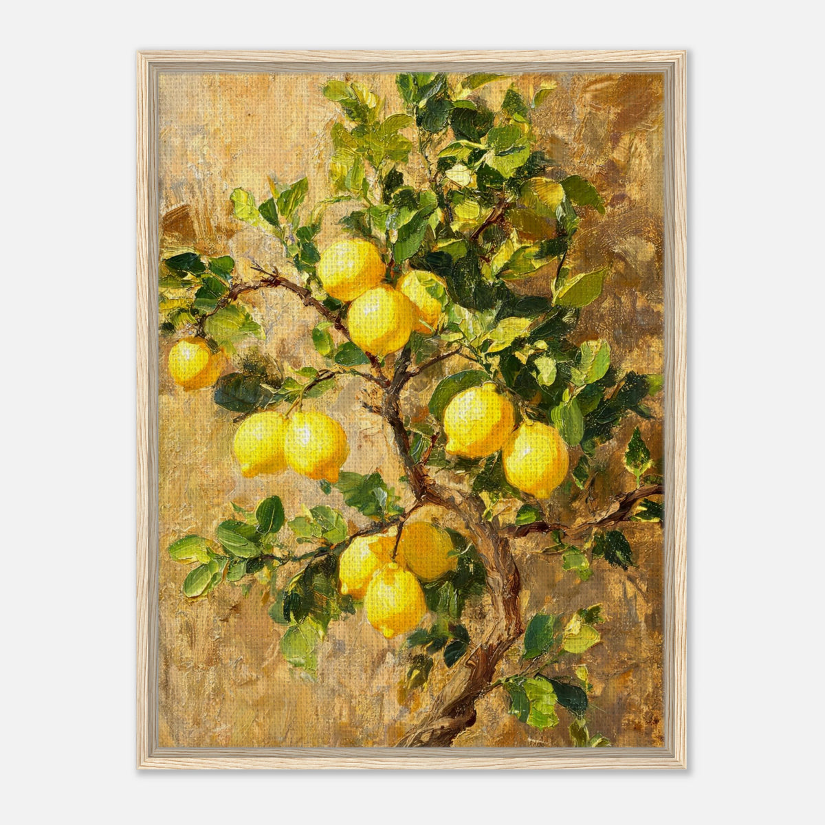 Sunlit Lemon Tree & Mediterranean Orchard Impressionist Art Print