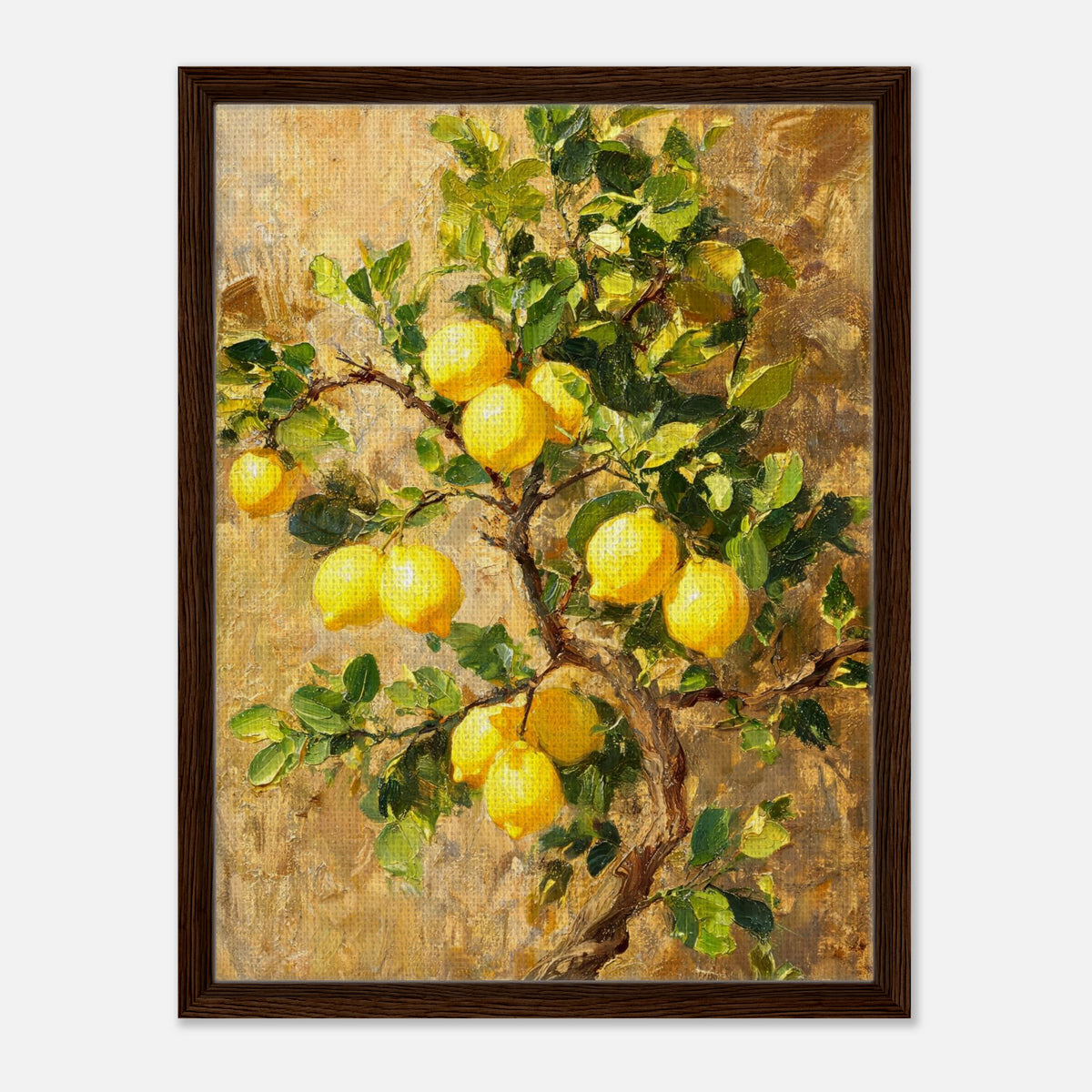 Sunlit Lemon Tree & Mediterranean Orchard Impressionist Art Print