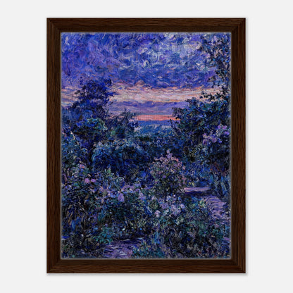 Twilight Garden & Blue Dusk Impressionist Art Print