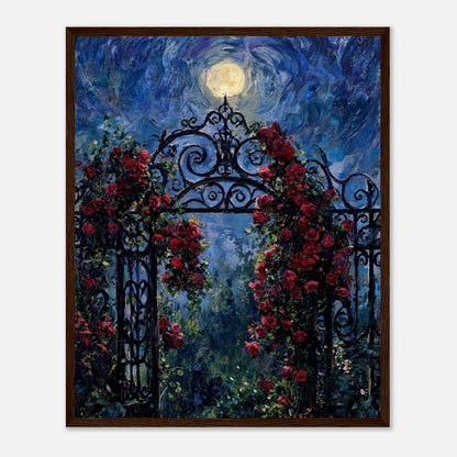 Moonlit Rose Arch Garden Impressionist Art Print