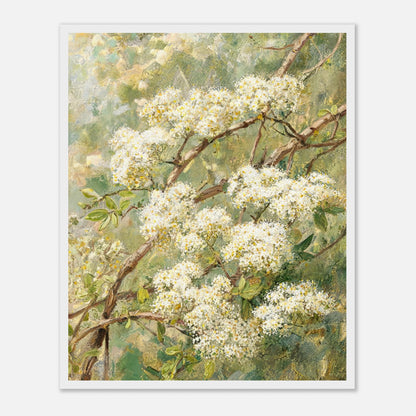 Impressionist White Blossom Branch Framed Art Print