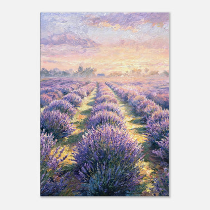 Provence Lavender Field at Sunset Impressionist Art Print