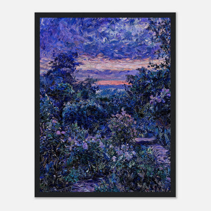 Twilight Garden & Blue Dusk Impressionist Art Print