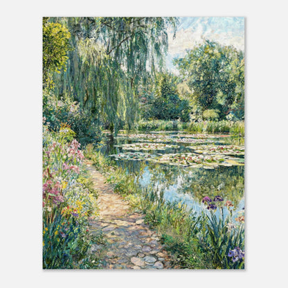 Giverny Garden Path & Water Lilies Impressionist Art Print