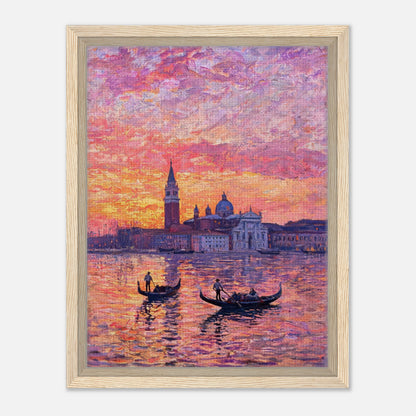 Venetian Gondolas at Sunset Impressionist Art Print