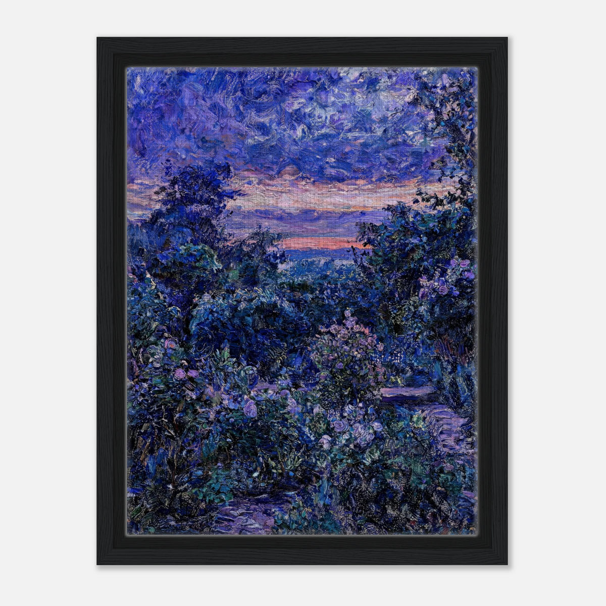 Twilight Garden & Blue Dusk Impressionist Art Print