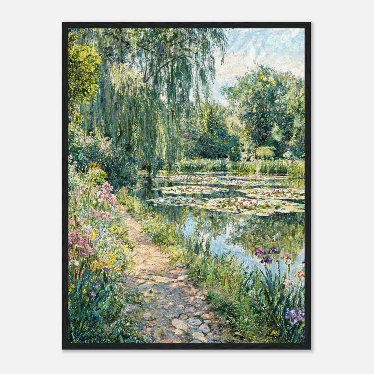 Giverny Garden Path & Water Lilies Impressionist Art Print