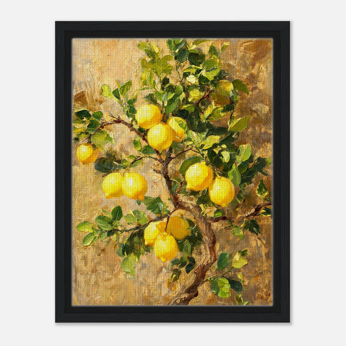 Sunlit Lemon Tree & Mediterranean Orchard Impressionist Art Print