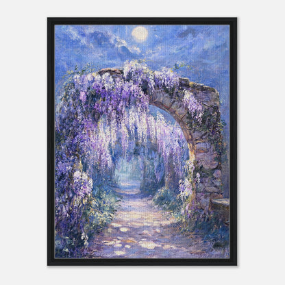Moonlit Wisteria Stone Arch Impressionist Art Print