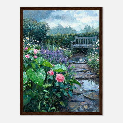 Raindrops in the Secret Garden Impressionist Art Print