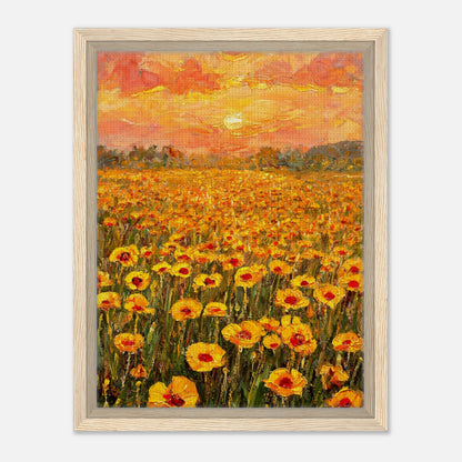 Golden Poppy Field at Sunset Impressionist Art Print