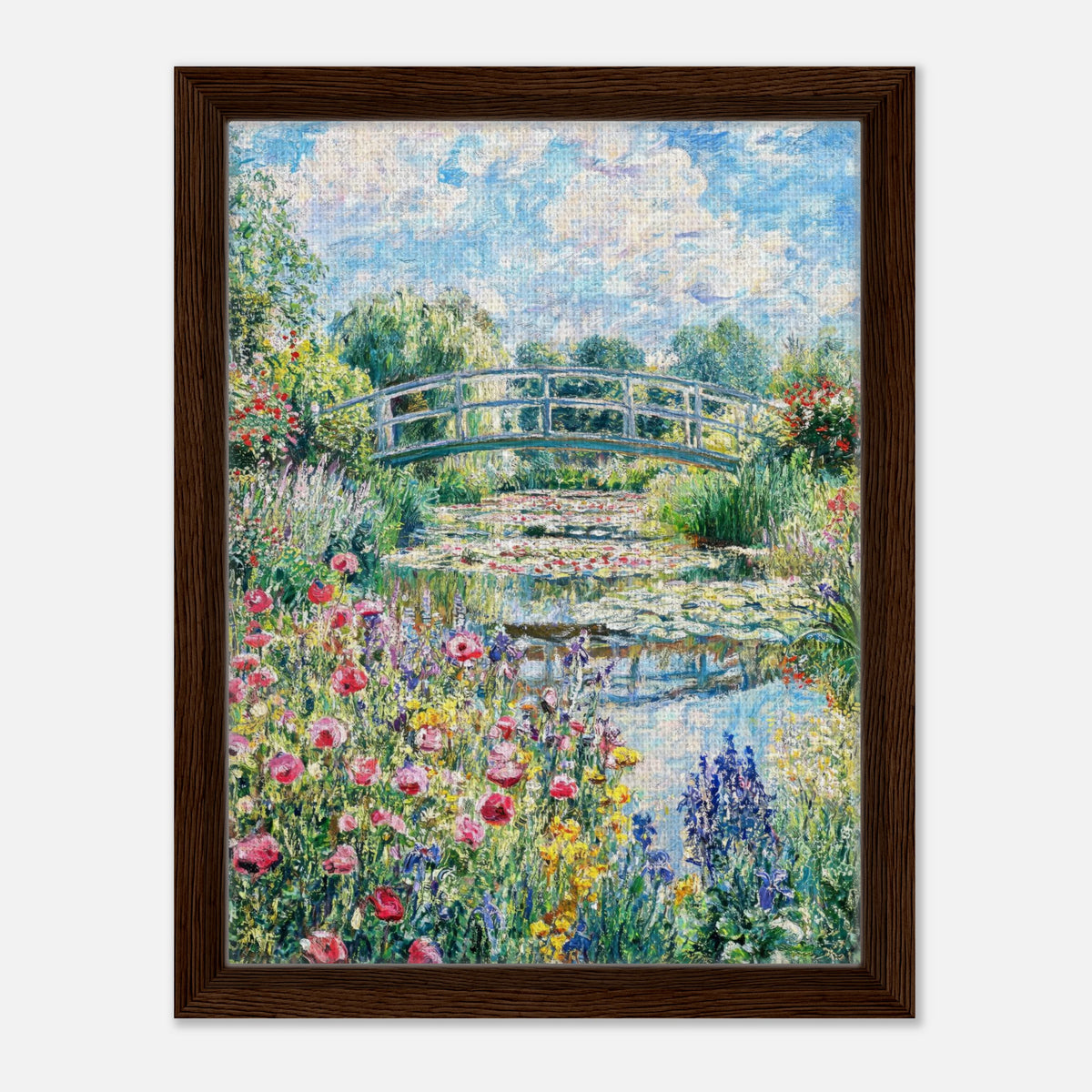 Monet's Flower Garden & Japanese Bridge Impressionist Art Print
