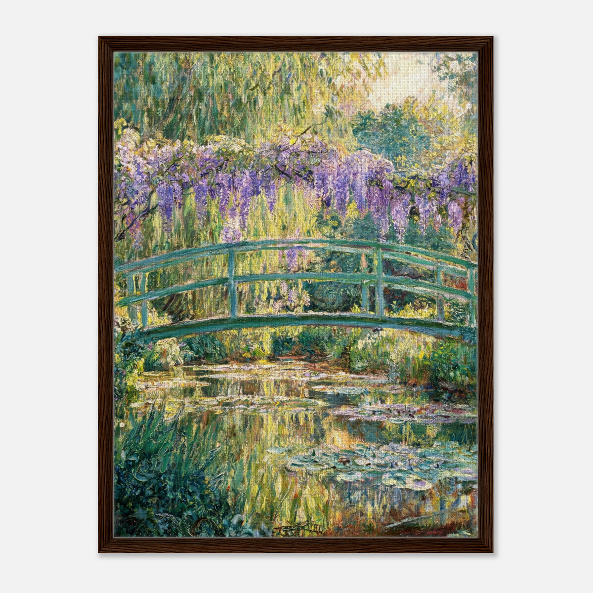 Wisteria & Japanese Bridge Impressionist Art Print