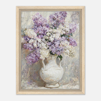 Lilac Blossoms in White Ceramic Vase Impressionist Art Print