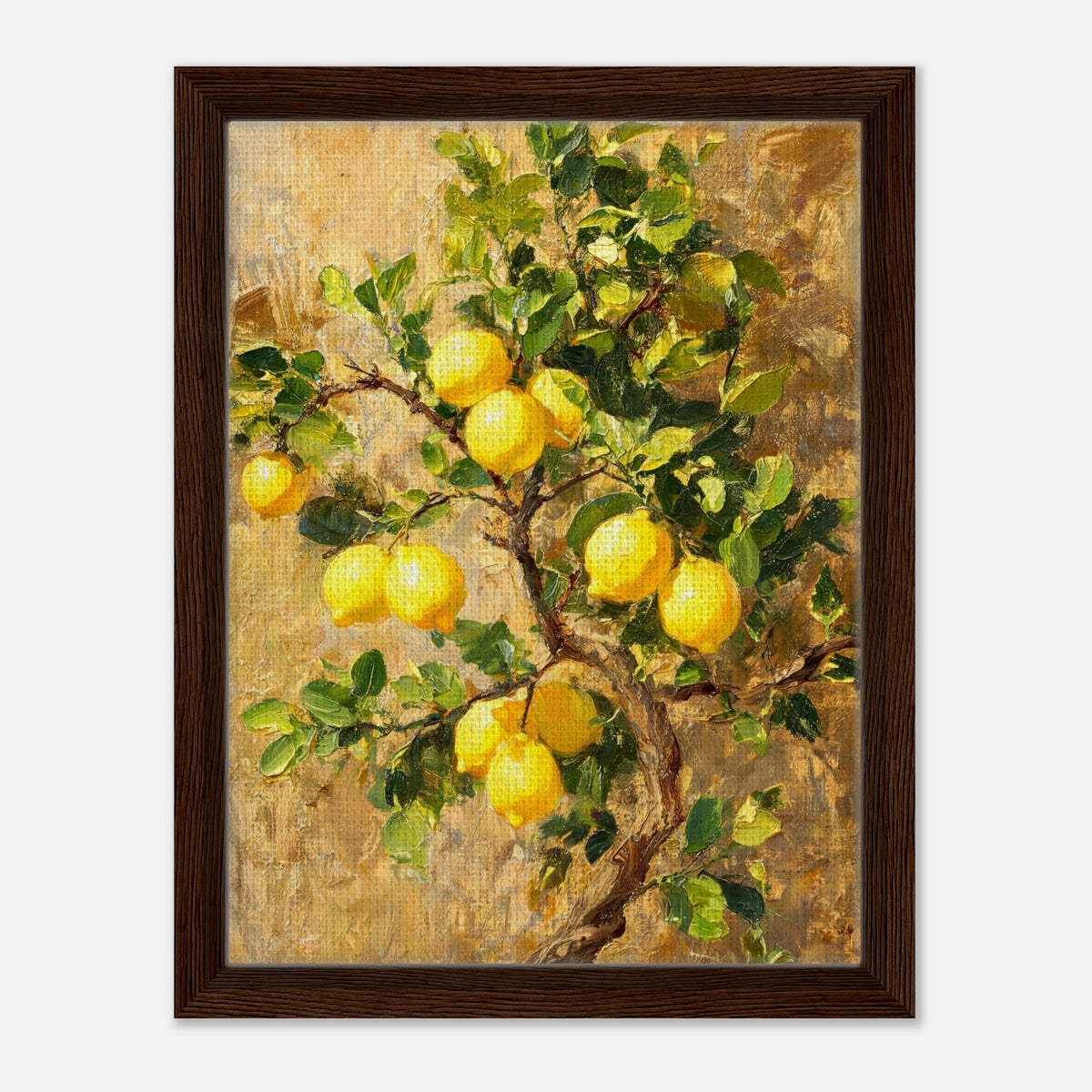 Sunlit Lemon Tree & Mediterranean Orchard Impressionist Art Print