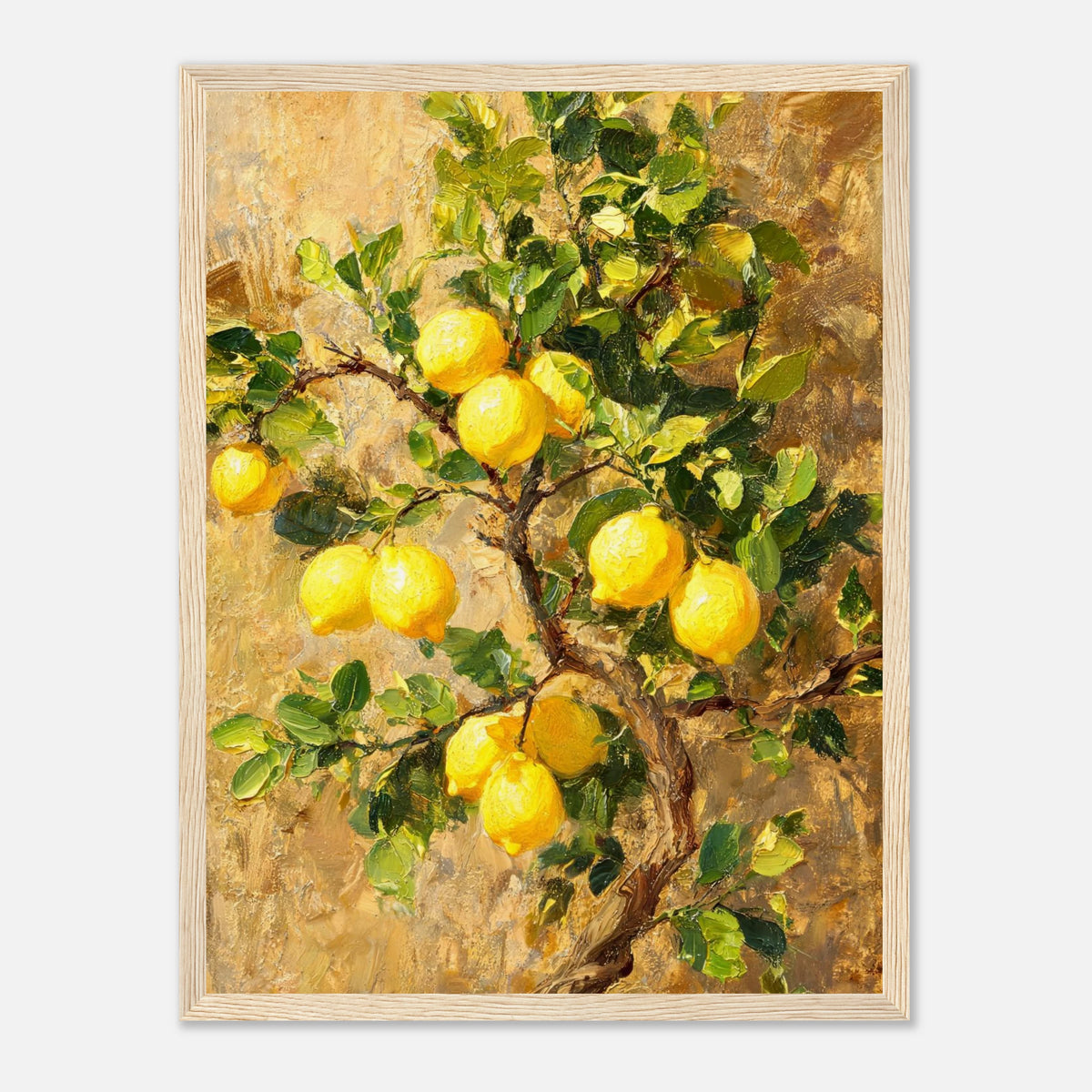 Sunlit Lemon Tree & Mediterranean Orchard Impressionist Art Print