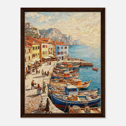 Mediterranean Fishing Harbor Impressionist Art Print