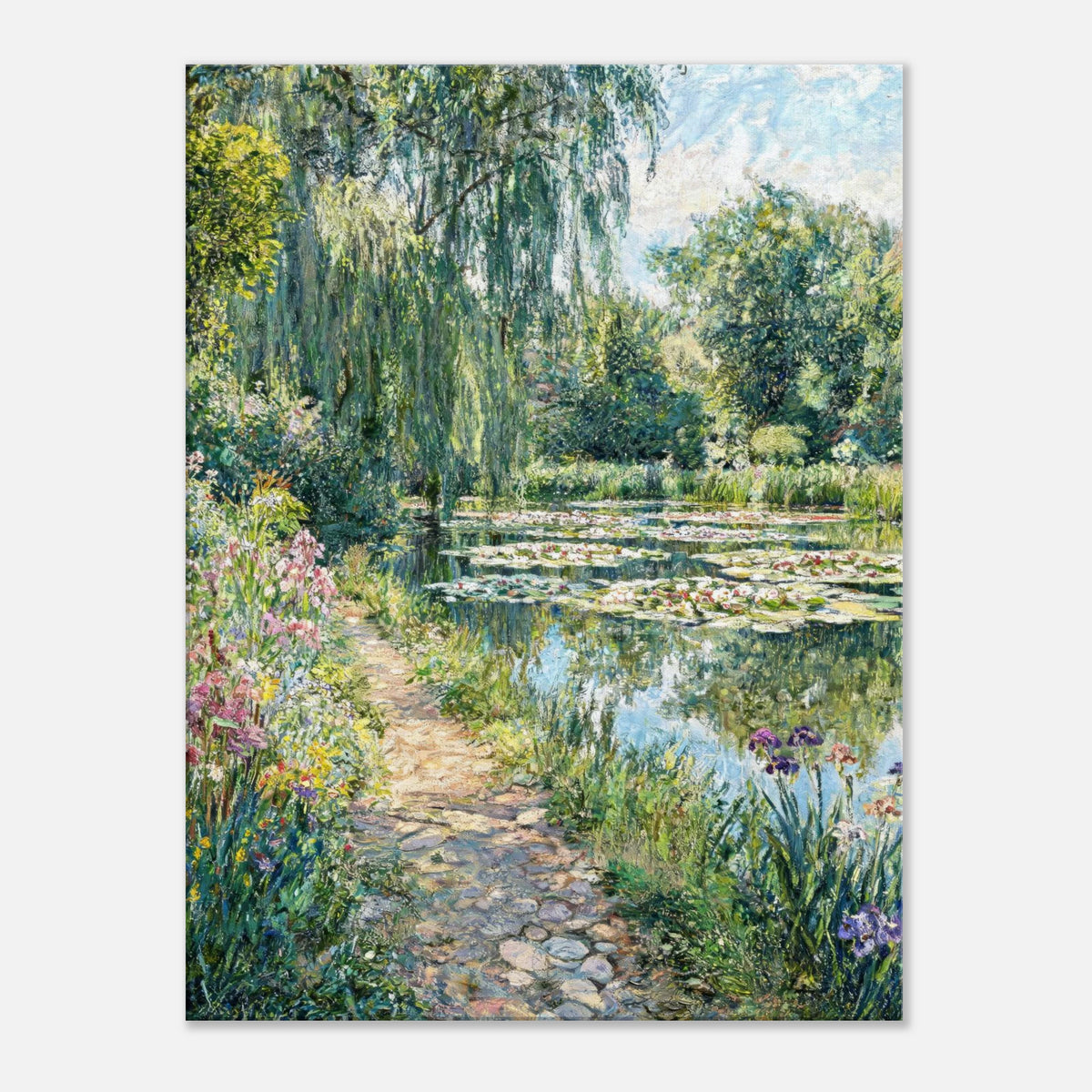 Giverny Garden Path & Water Lilies Impressionist Art Print