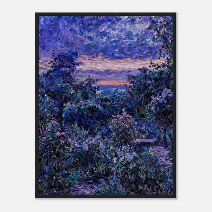 Twilight Garden & Blue Dusk Impressionist Art Print