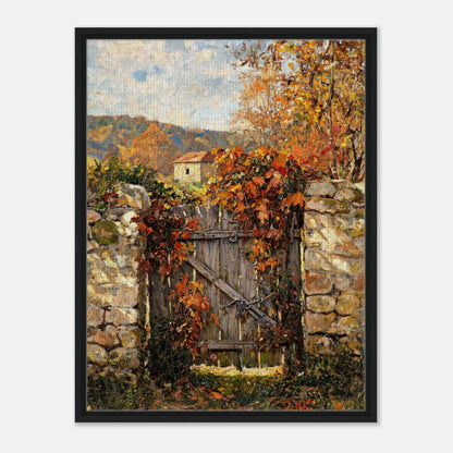Autumn Garden Gate Cottage Impressionist Art Print
