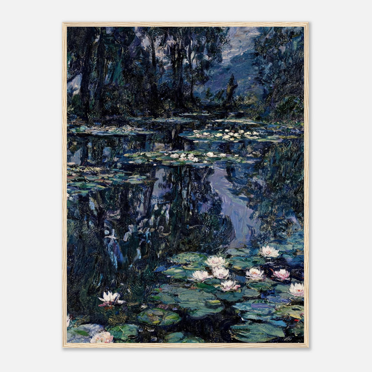 Nocturne Water Lilies & Dark Pond Impressionist Art Print