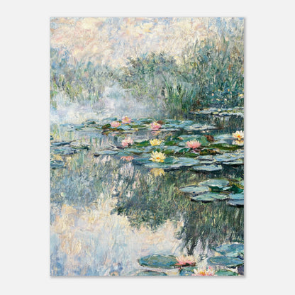 Misty Morning Water Lilies Impressionist Art Print