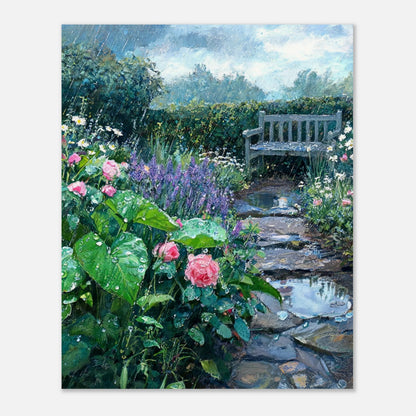 Raindrops in the Secret Garden Impressionist Art Print