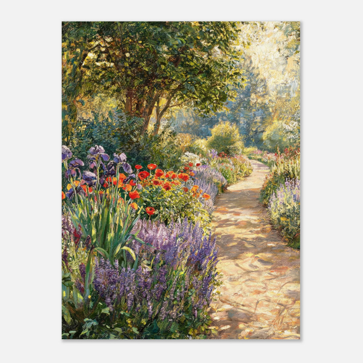 Sunlit Secret Garden Path Impressionist Art Print
