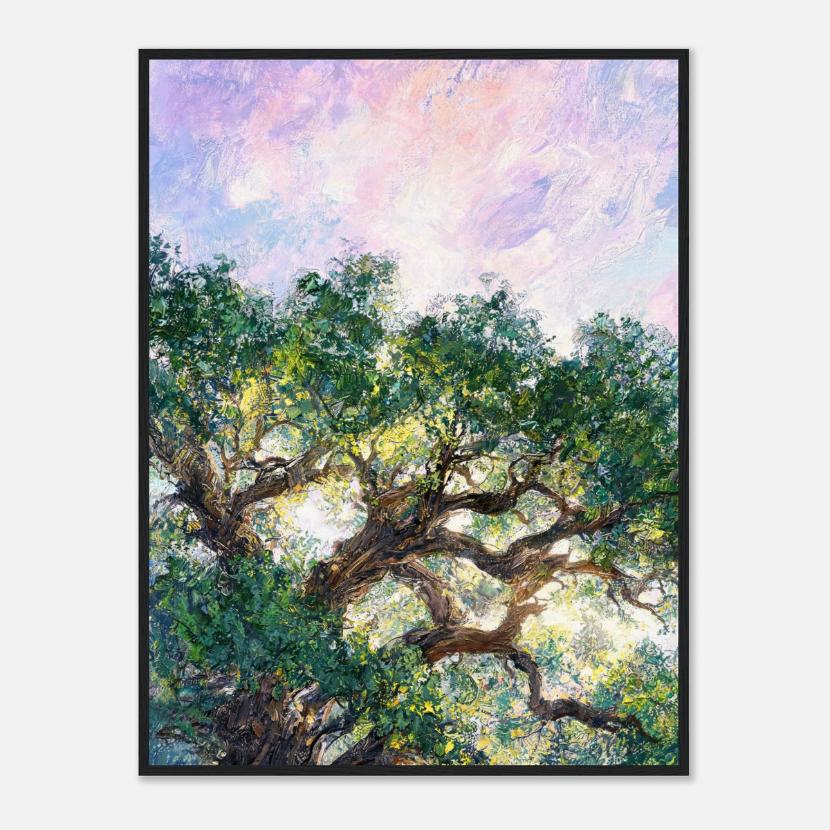 Ancient Tree & Pastel Sky Impressionist Art Print