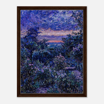 Twilight Garden & Blue Dusk Impressionist Art Print