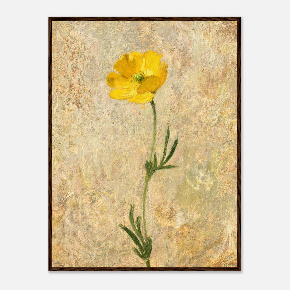 Solitary Yellow Wildflower Impressionist Art Print