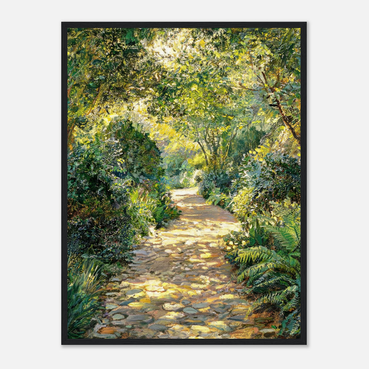 Sunlit Woodland Path Impressionist Art Print