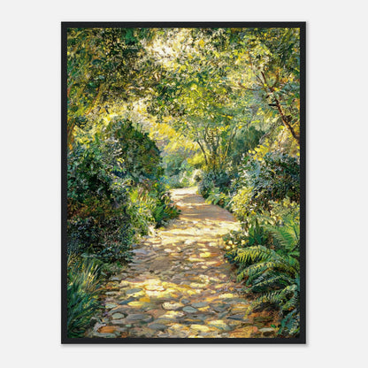 Sunlit Woodland Path Impressionist Art Print