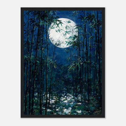Moonlit Bamboo Forest Impressionist Art Print