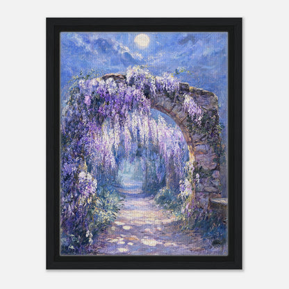 Moonlit Wisteria Stone Arch Impressionist Art Print