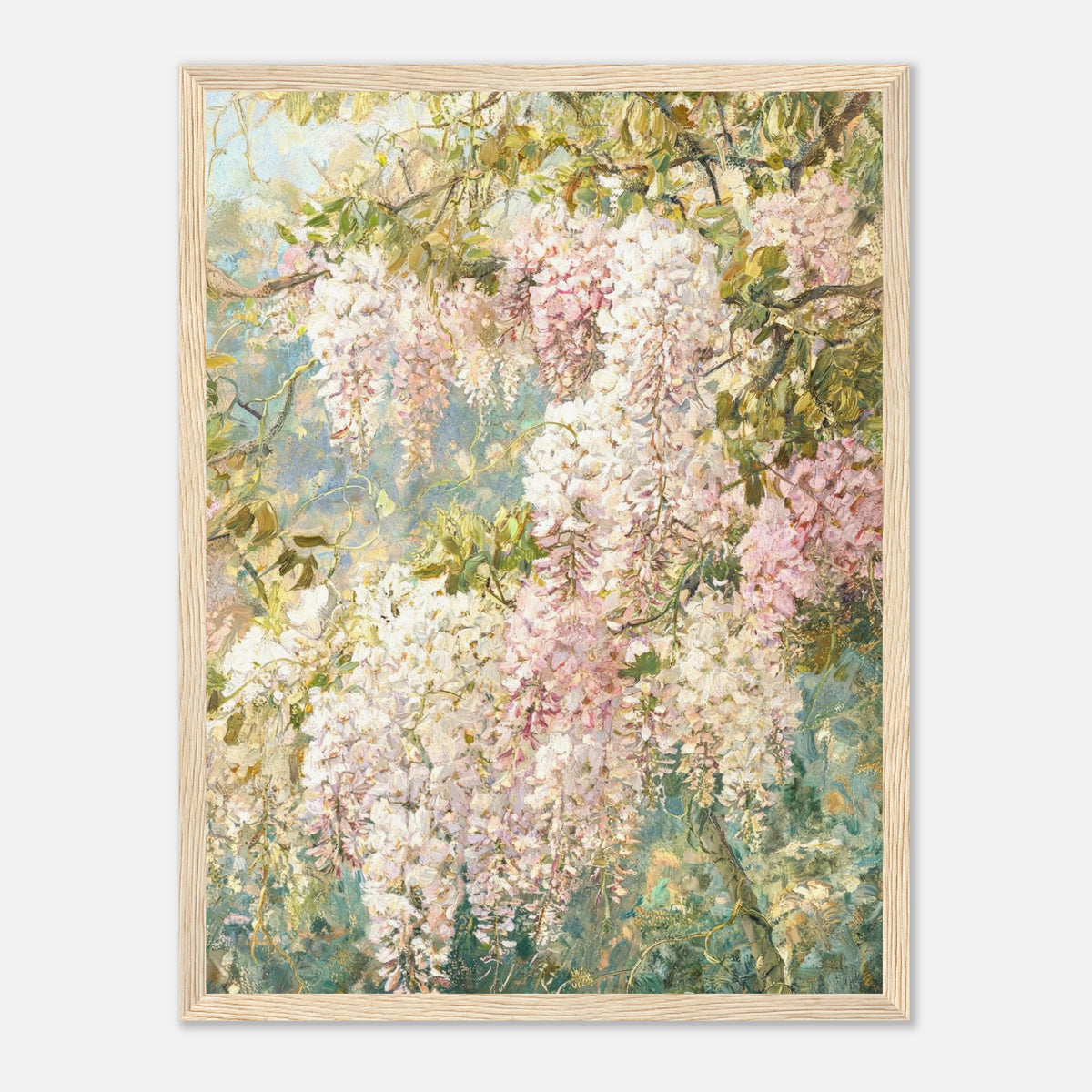 Cascading Wisteria Blossoms Impressionist Art Print