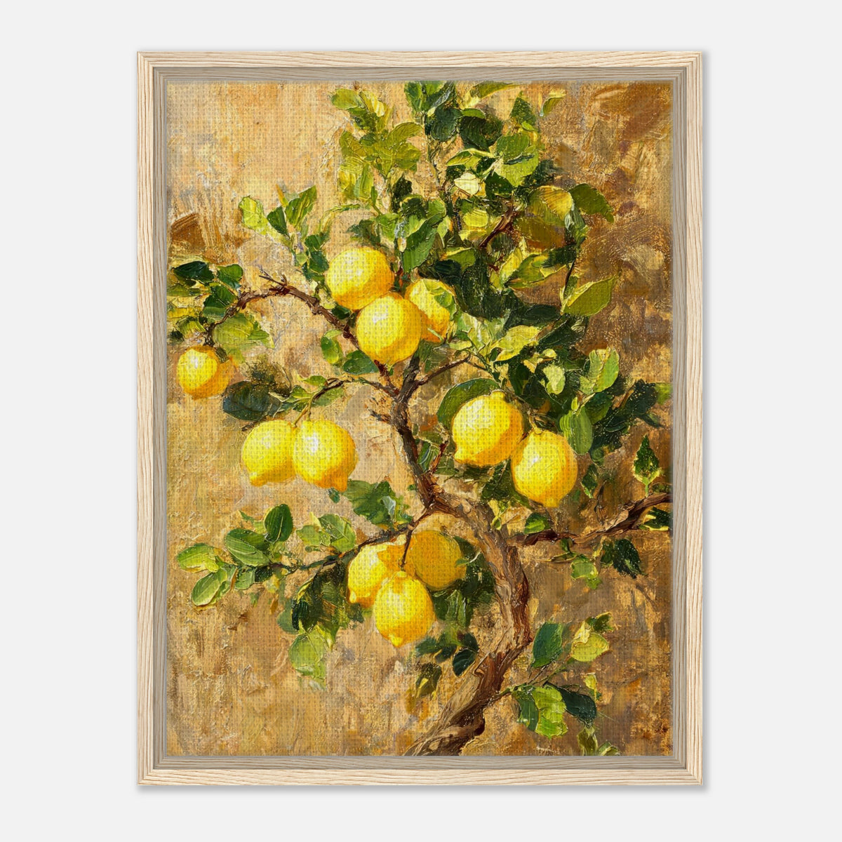 Sunlit Lemon Tree & Mediterranean Orchard Impressionist Art Print