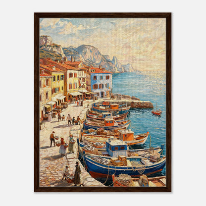 Mediterranean Fishing Harbor Impressionist Art Print