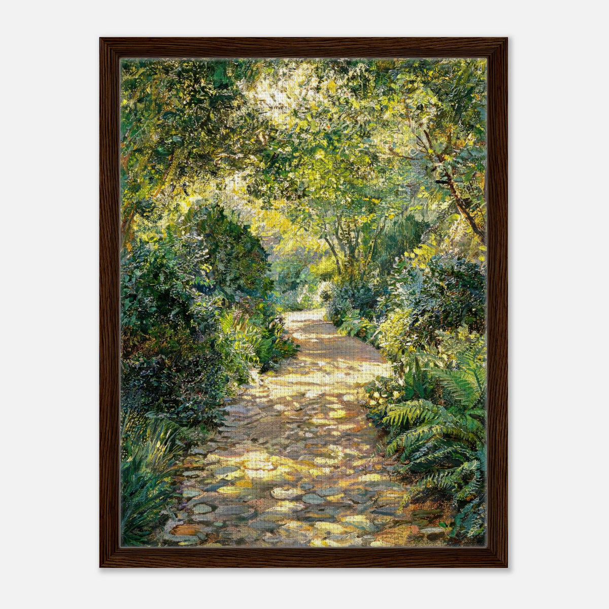 Sunlit Woodland Path Impressionist Art Print