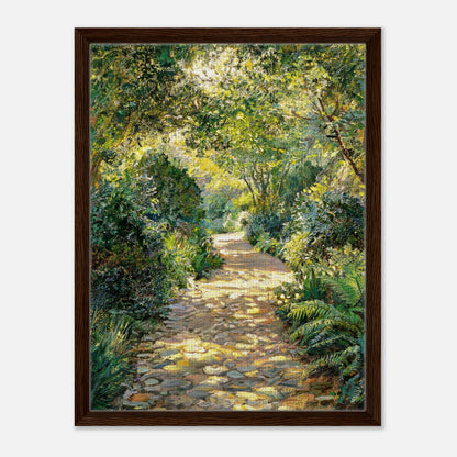 Sunlit Woodland Path Impressionist Art Print