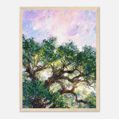 Ancient Tree & Pastel Sky Impressionist Art Print