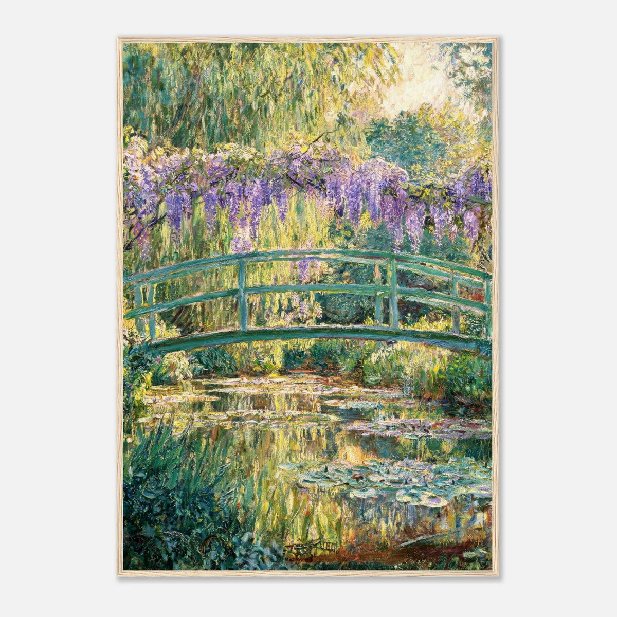 Wisteria & Japanese Bridge Impressionist Art Print
