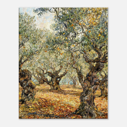 Sunlit Olive Grove Impressionist Art Print