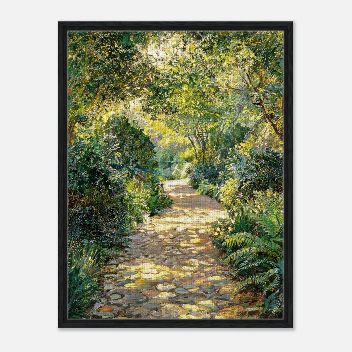 Sunlit Woodland Path Impressionist Art Print