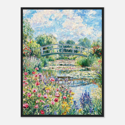 Monet's Flower Garden & Japanese Bridge Impressionist Art Print