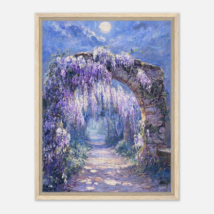 Moonlit Wisteria Stone Arch Impressionist Art Print
