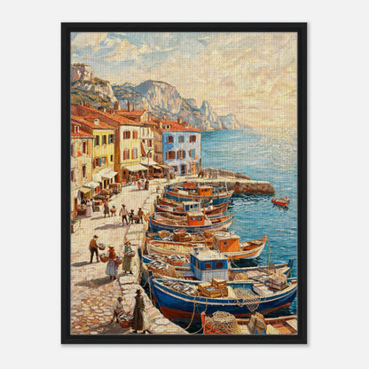 Mediterranean Fishing Harbor Impressionist Art Print