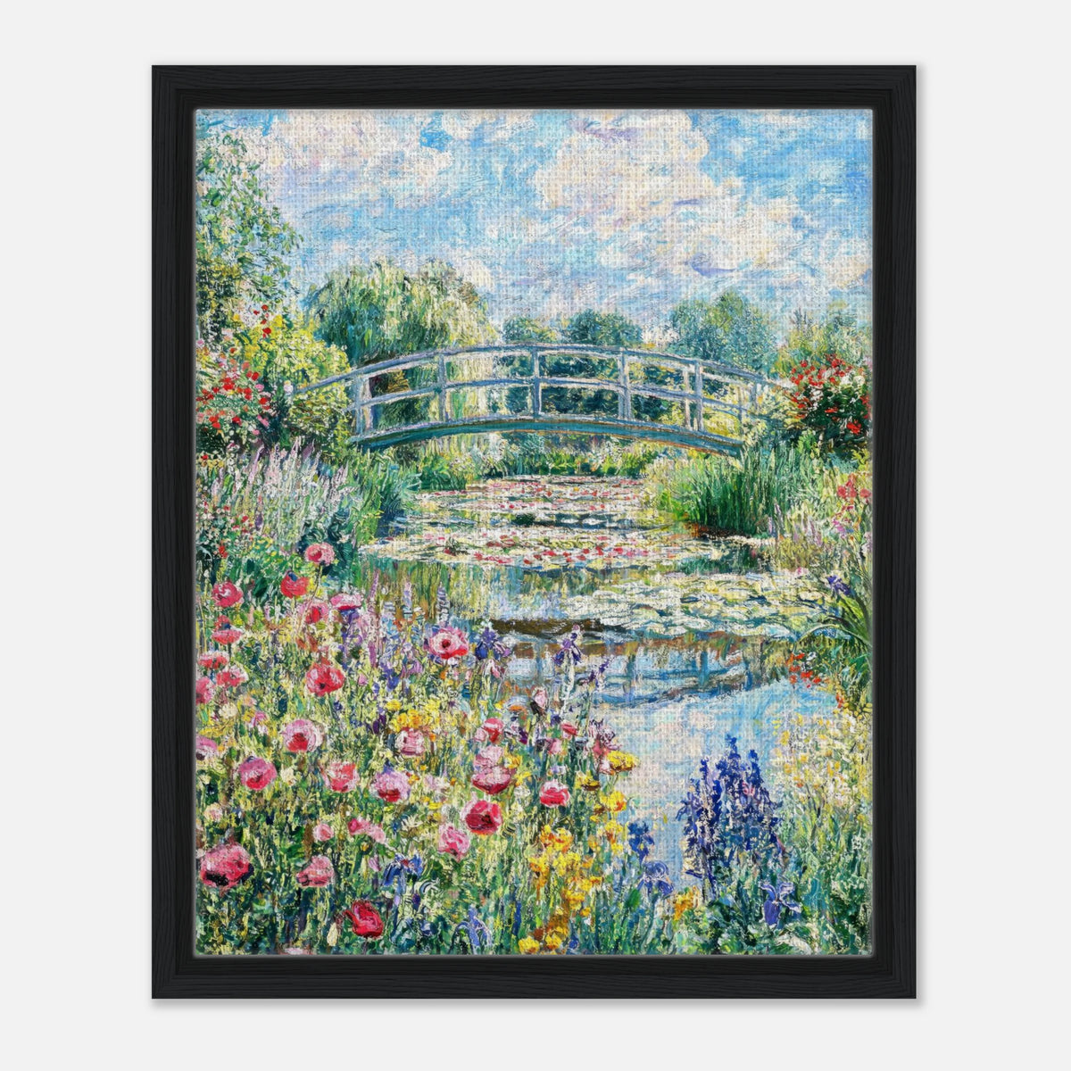 Monet's Flower Garden & Japanese Bridge Impressionist Art Print